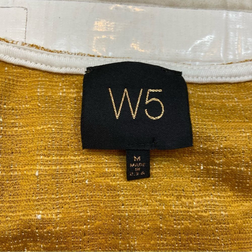 W5 Brand Mustard Tweed Button Up Tank Top Size Medium - Picture 9 of 10